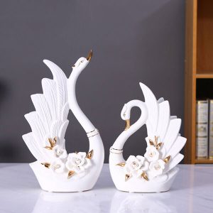 Cặp thiên nga gốm sứ decor KTV029