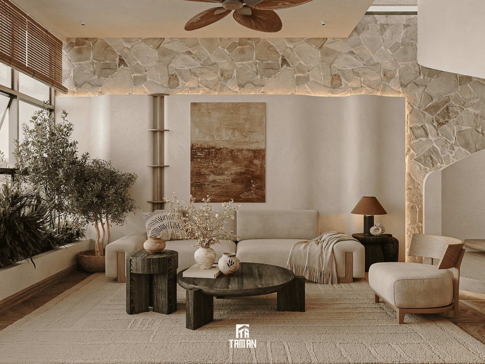 Bản sắc Wabi-sabi và giải pháp Modern Organic trong căn hộ hiện đại