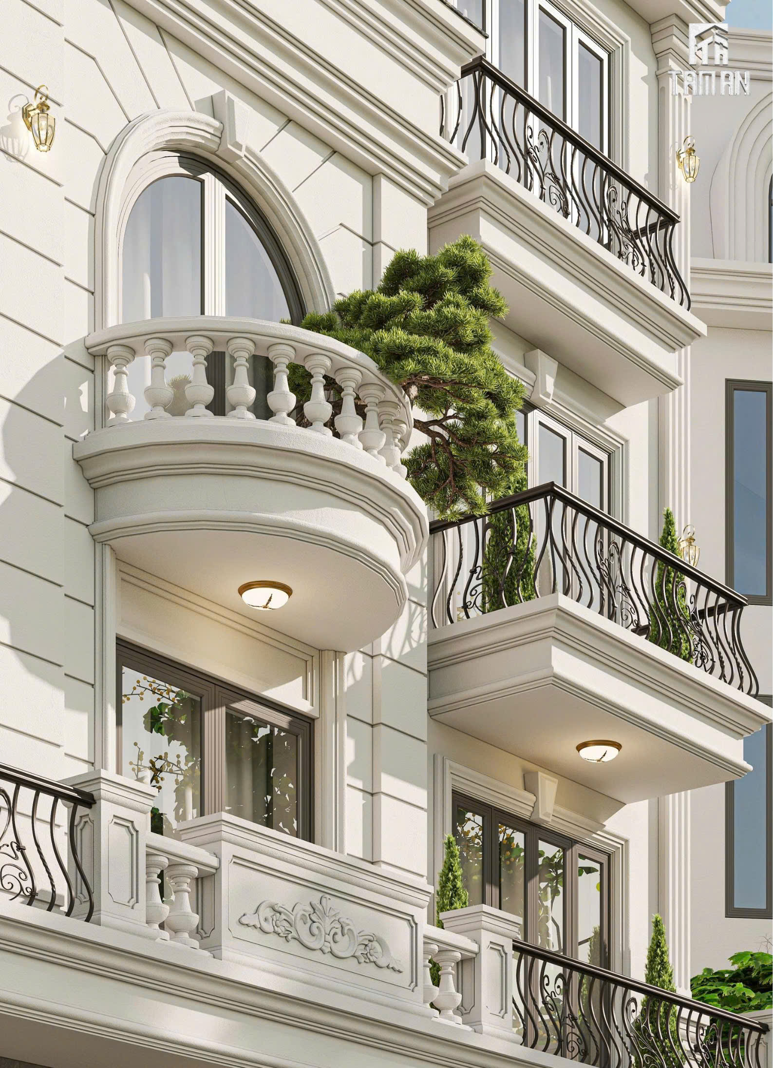 Các đường phào chỉ được tiết chế để tạo nên tổng thể "gọn gàng"