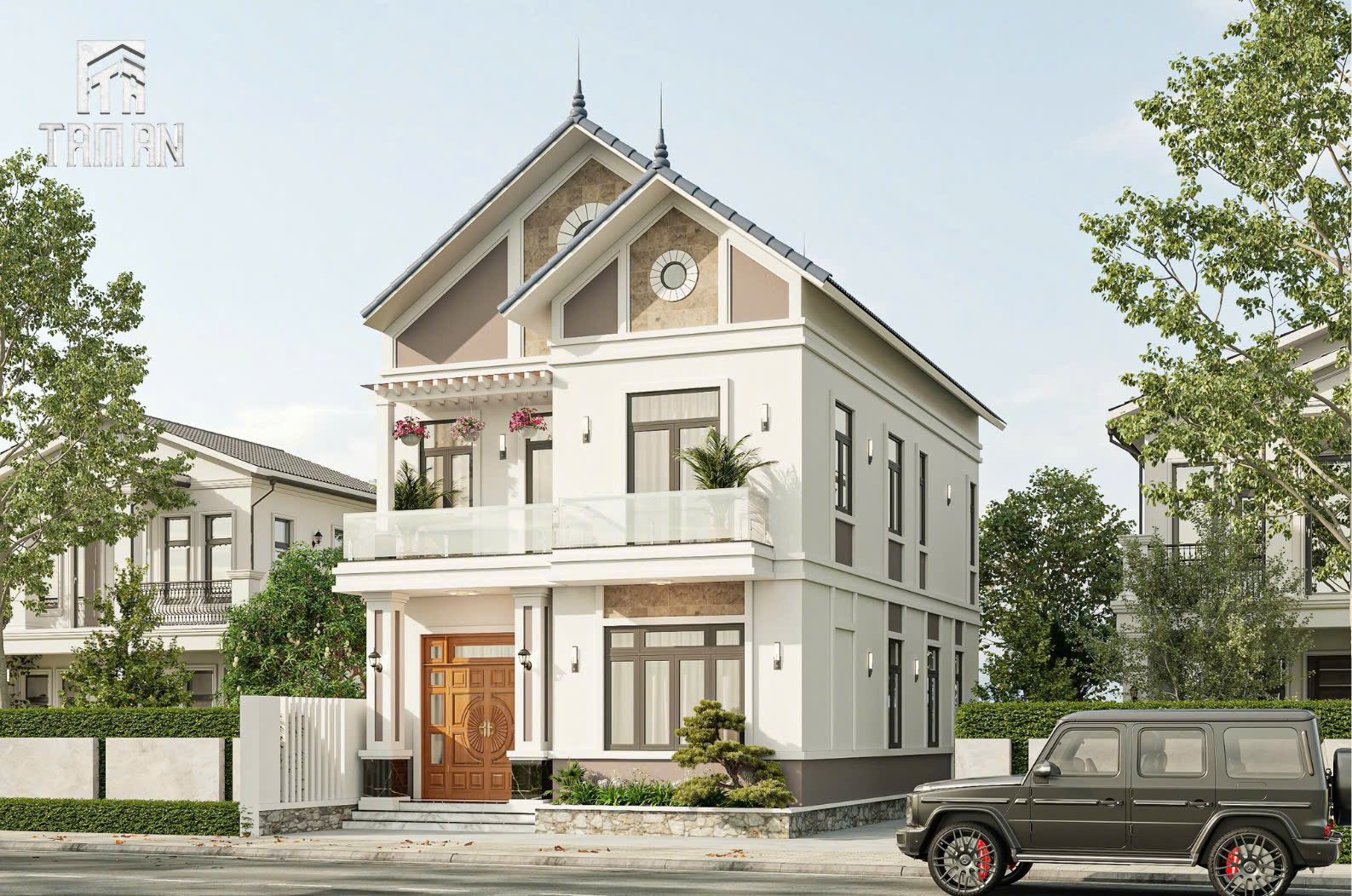 Tối giản là một trong những tiêu chí hàng đầu trong thiết kế mặt tiền theo yêu cầu của gia chủ