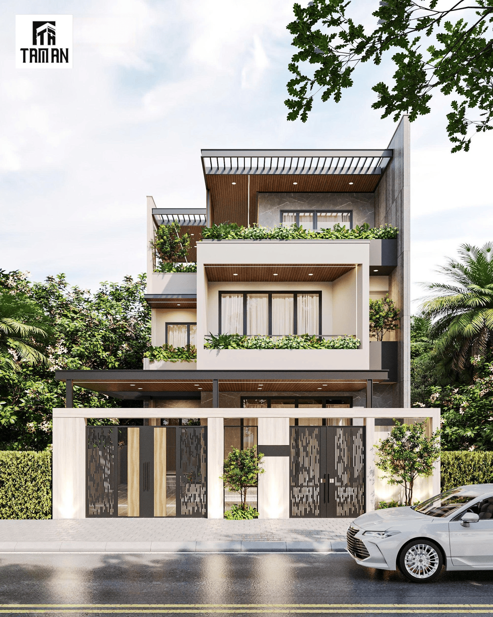 Nhà Phố Hải Phòng - Sự Kết Hợp Giữa Hình Khối Và Những Mảng Xanh