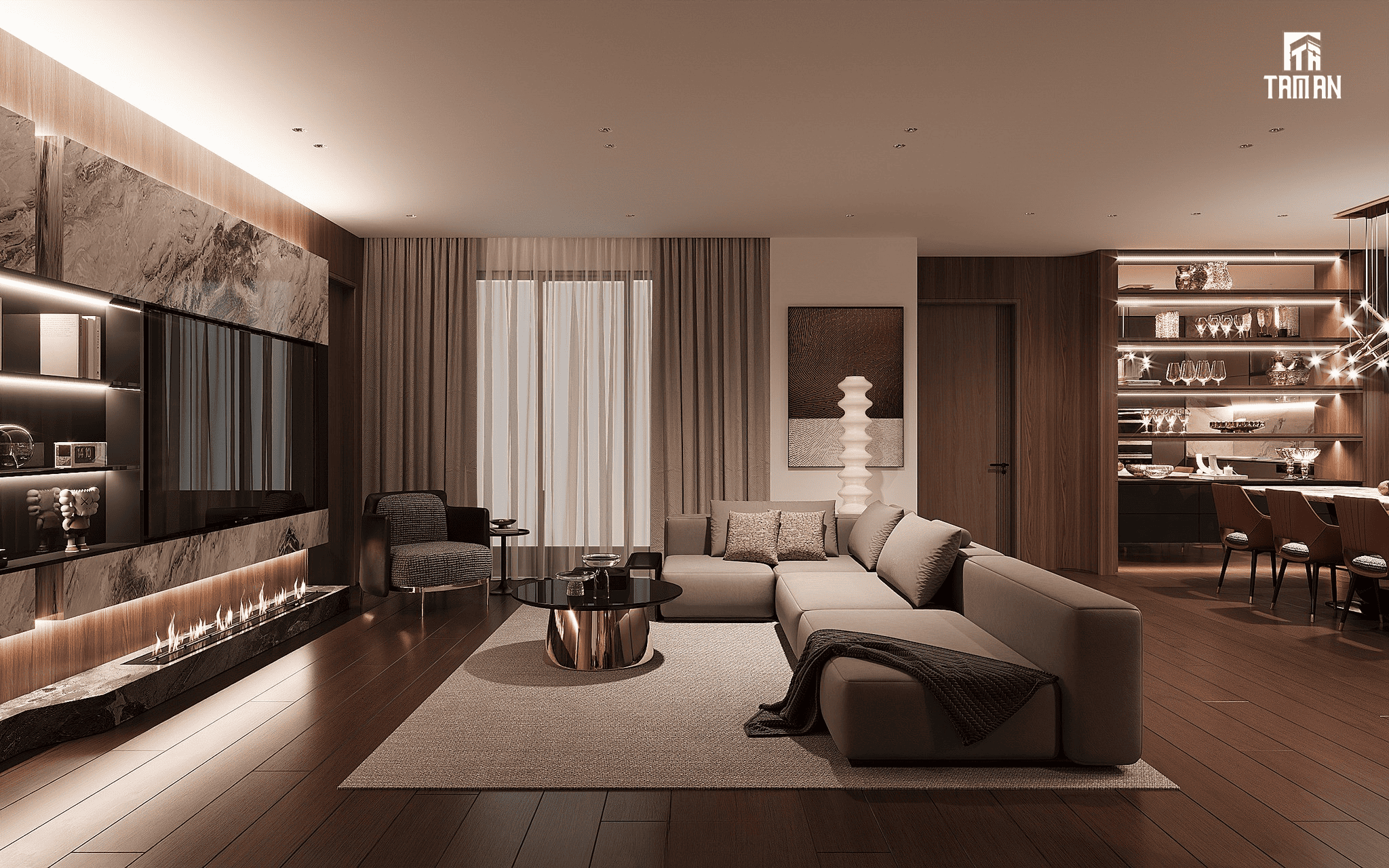 Nội thất được thiết kế để đảm bảo sự ngăn nắp và tối ưu công năng sử dụng