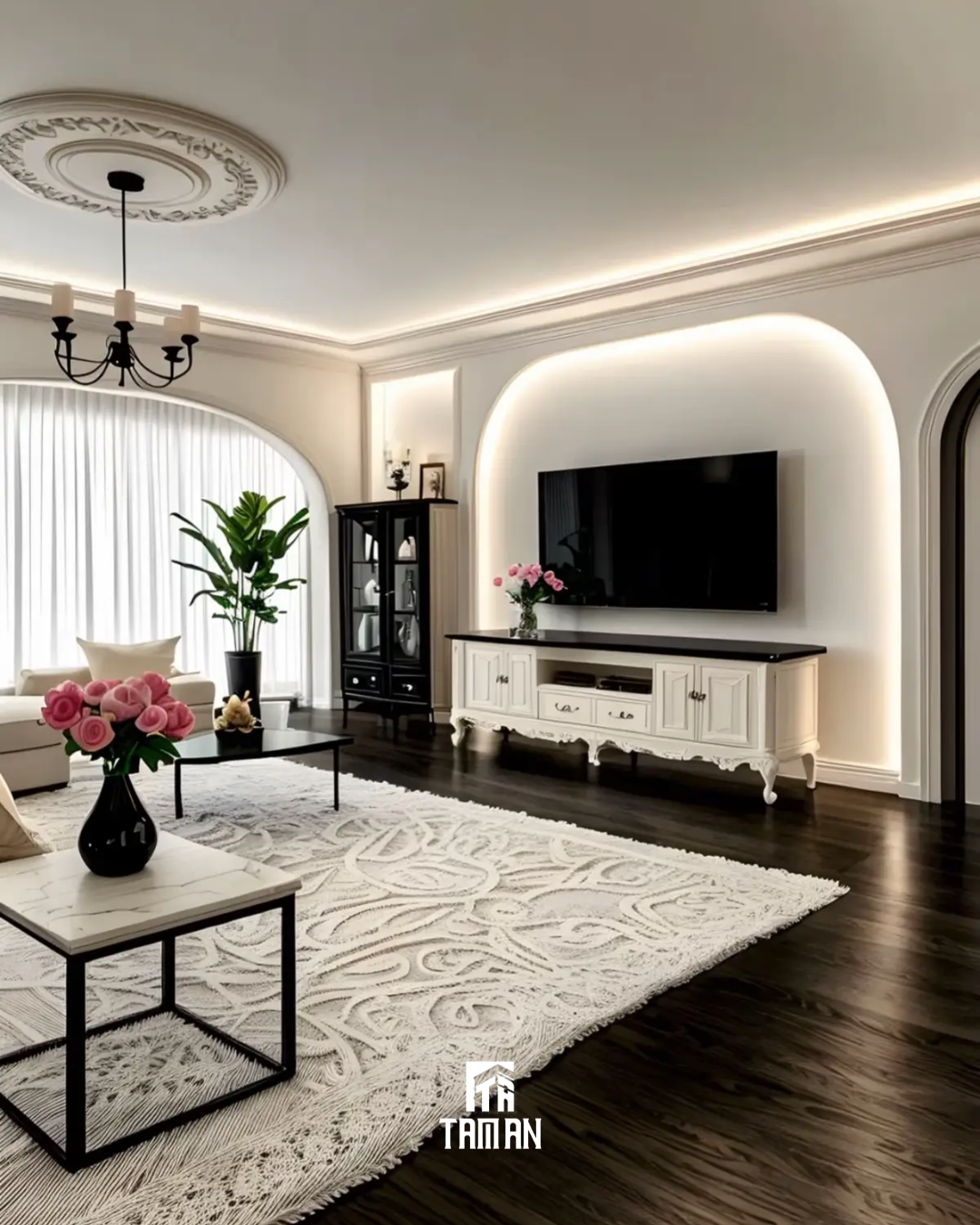 Nội Thất Tân Cổ Điển - Nghệ Thuật Diễn Họa Đường Cong Và Sắc Trắng Tinh Khôi