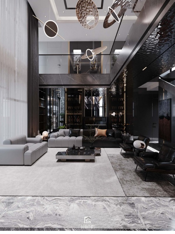 Thiết kế thông tầng giúp ngôi nhà choáng ngợp về độ rộng thoáng