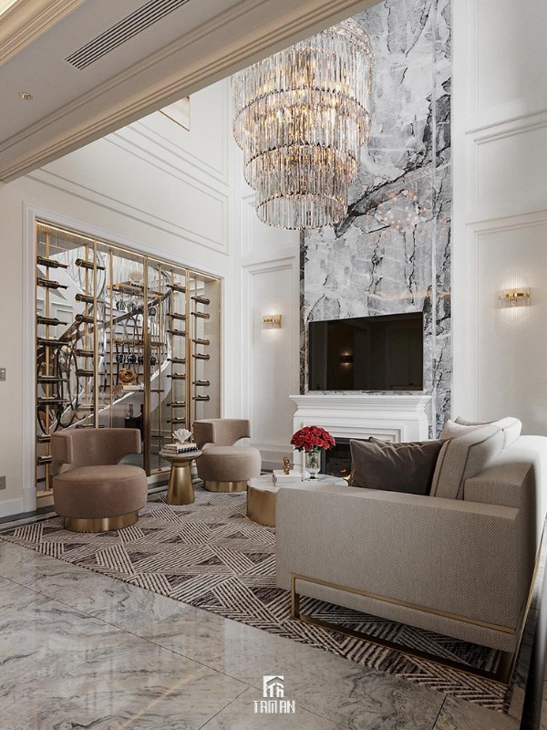 Nội thất sang trọng sáng bừng vẻ đẹp trong ánh sáng tự nhiên được điều hướng khéo léo