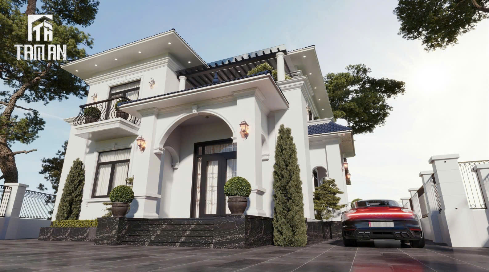 Hệ cột tạo sự ững chãi cho ngôi nhà và tôn vinh tổng thể thiết kế