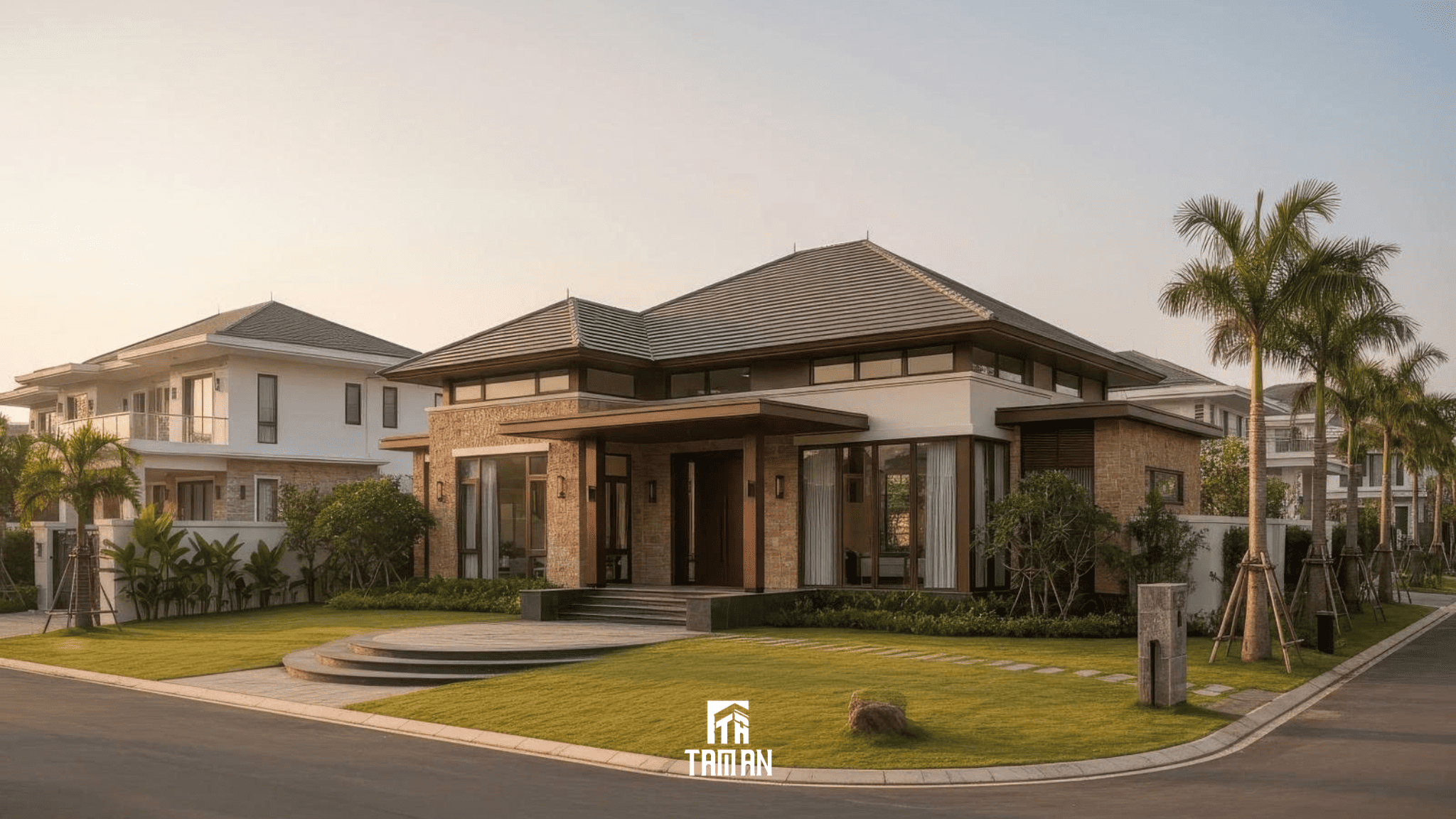 Mặt tiền ngay lập tức tạo cảm giác vững chãi, uy nghi 