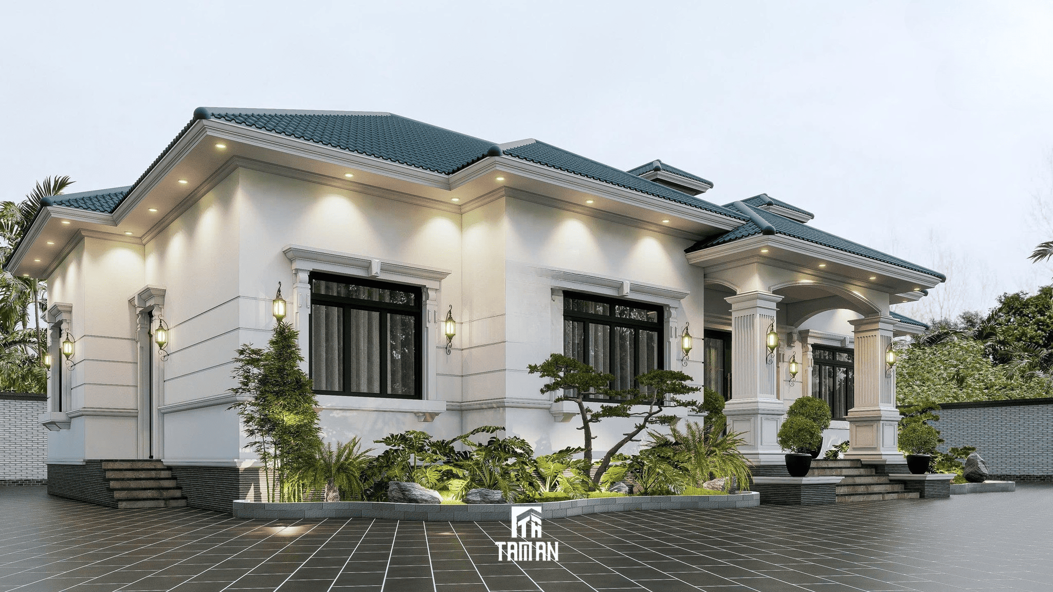 Nhiều cửa lớn giúp ngôi nhà đón được ánh sáng tự nhiên và không khí từ bên ngoài